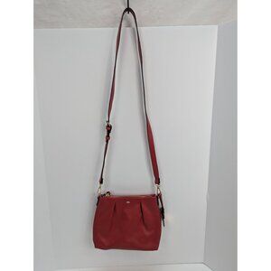 Kate Landry Red Crossbody Purse with Small Gold Dragonfly and Bag Charm